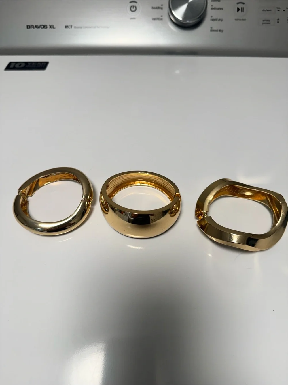 Polished Gold-Tone Stackable Bangle Bracelet Set - Picture 2 of 6